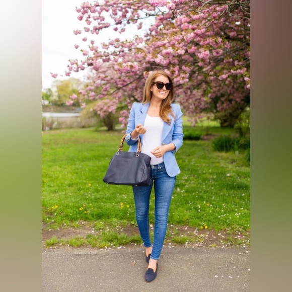 Smythe Duchess Periwinkle Blue Linen Blazer - Picture 4 of 16